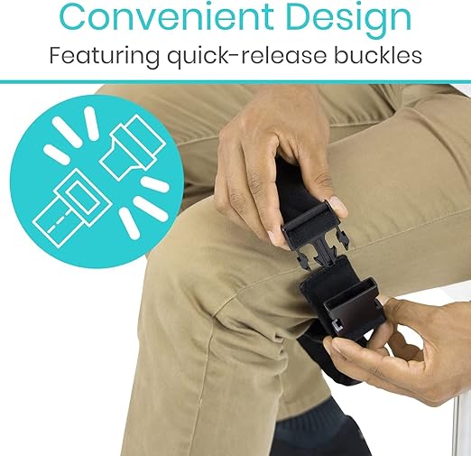 Vive Thigh Lifter Strap (2 Pack) - Pull Up Assistance Band - Medical Equipment Padded Wrist Tool For Leg Movement - Transfer Device For Limited Mobility, Knee Recovery - For Elderly, Senior & Disabled