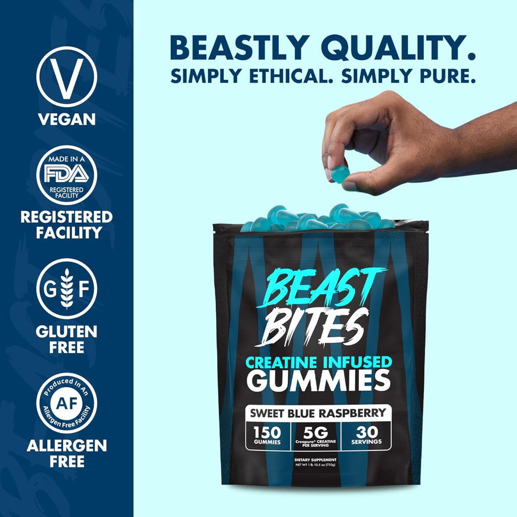 Creatine Infused Gummies - 5g Creapure Creatine Monohydrate Per Serving - NSF Certified for Sport - 30 Servings
