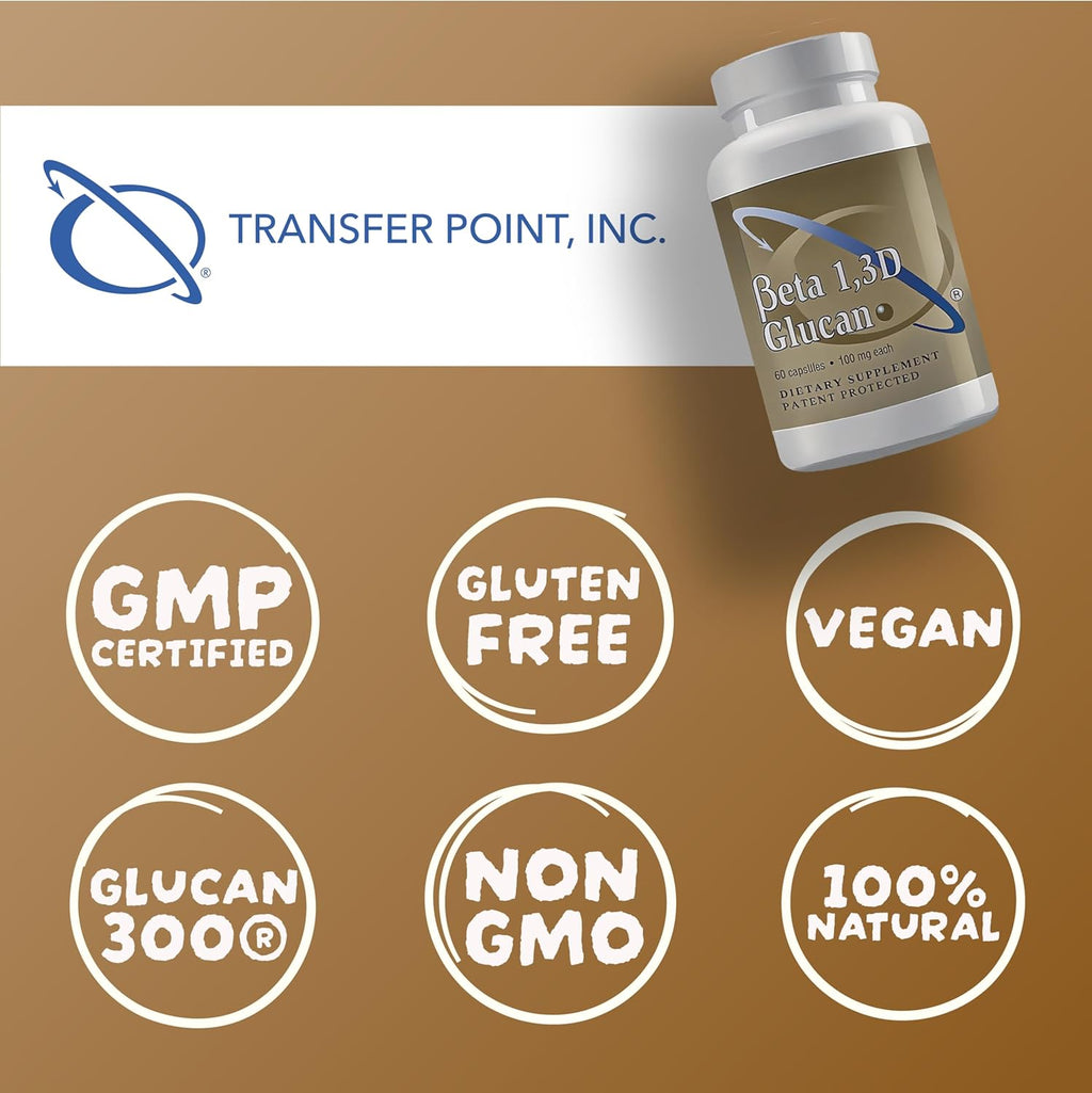 Immune Support Supplement Highly Purified Beta Glucan 100 mg per Capsule (beta-glucan Fiber) (Pack of 1)