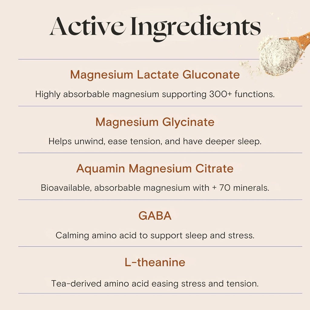 mellö Magnesium Supplement Superblend Powder - Magnesium Glycinate with L-Theanine, GABA, and 70 Trace Minerals - Supports Sleep, Relaxation, Balanced Energy - Lemon Flavor, 30 Servings