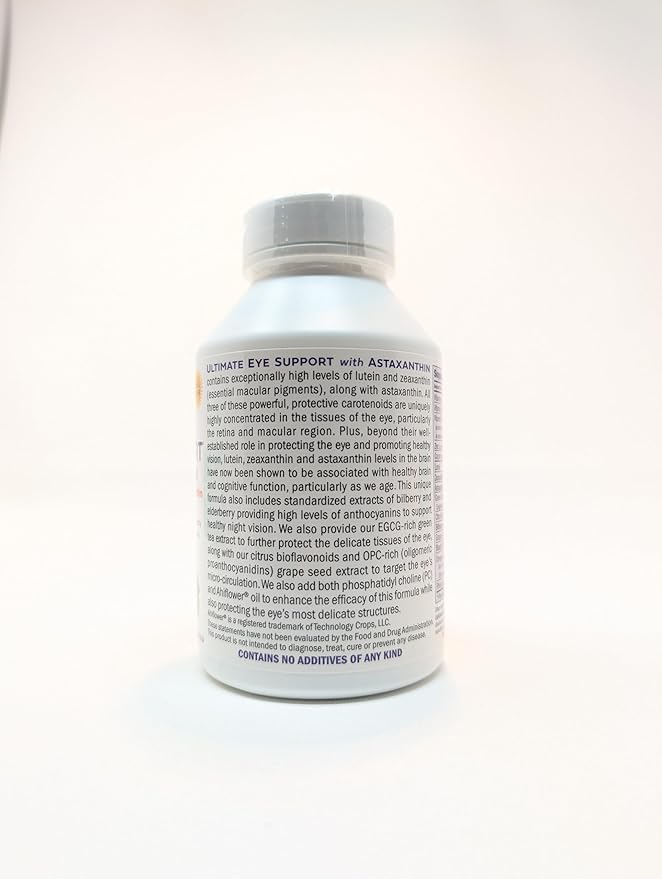 ANDREW LESSMAN Ultimate Eye Support with Astaxanthin 360 Softgels - 12mg Lutein, 6mg Zeaxanthin, 4mg Astaxanthin, Bilberry. Key Nutrients to Support Eye Health, Promote Healthy Vision. No Additives