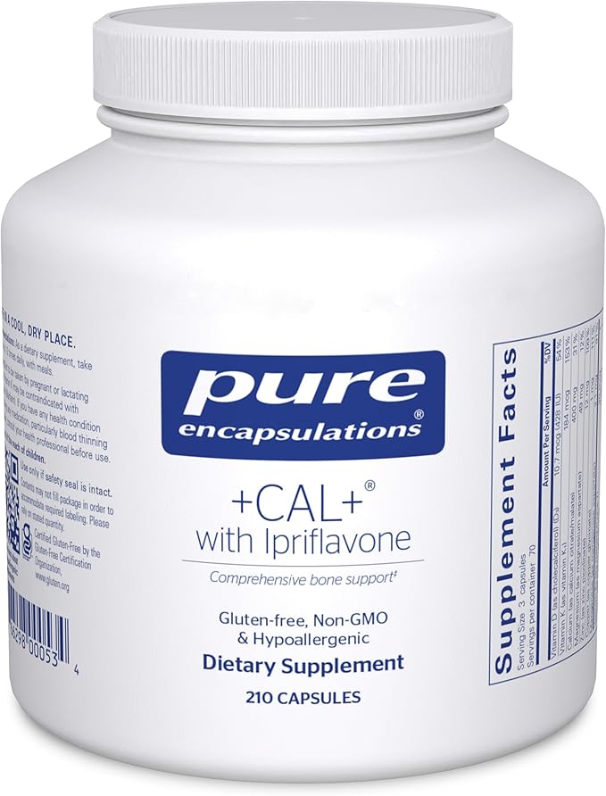 Pure Encapsulations +Cal+ with Ipriflavon | Mineral, Vitamin, and Herbal Supplement to Promote Skeletal Strength | 210 Capsules