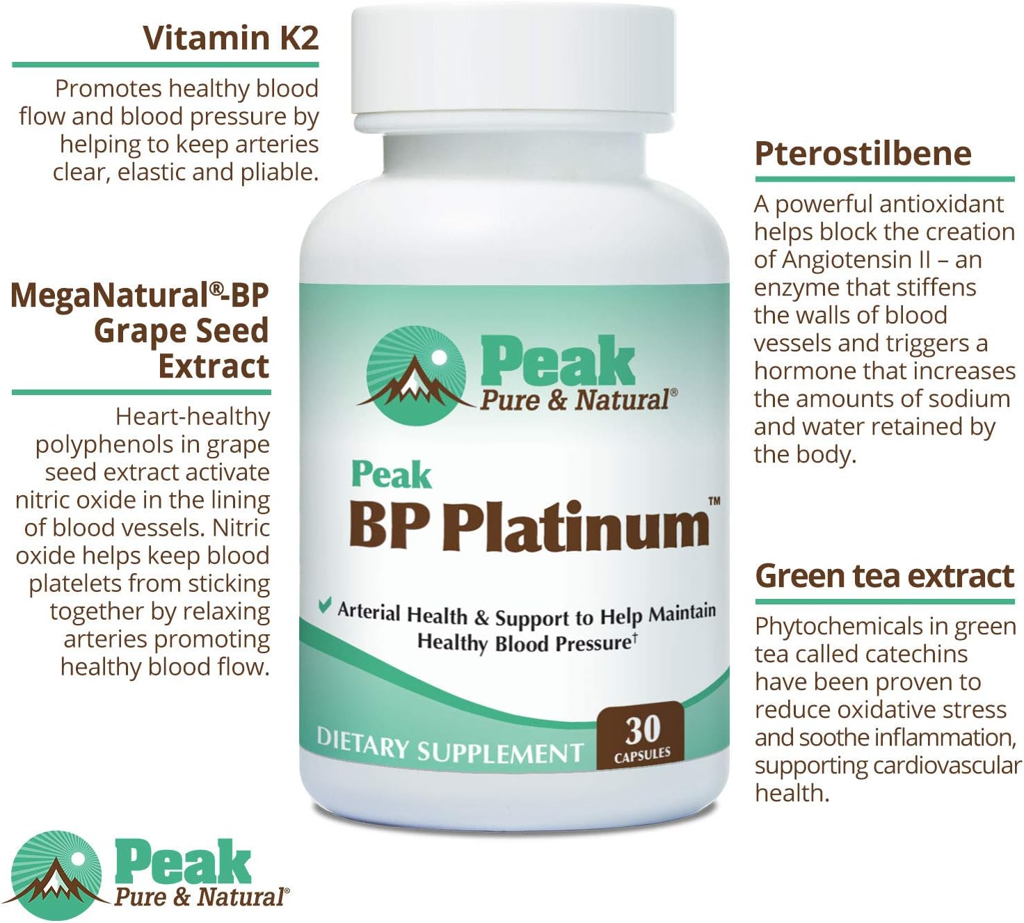 Peak BP Platinum from Peak Pure & Natural - 30 Capsules