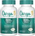 OVEGA-3 Plant-Based Omega-3 from Algal Oil Daily Supplement, 500mg, Supports Brain, Eye & Heart Health, Two Mini softgels per Day, 60 Count (Pack of 2)