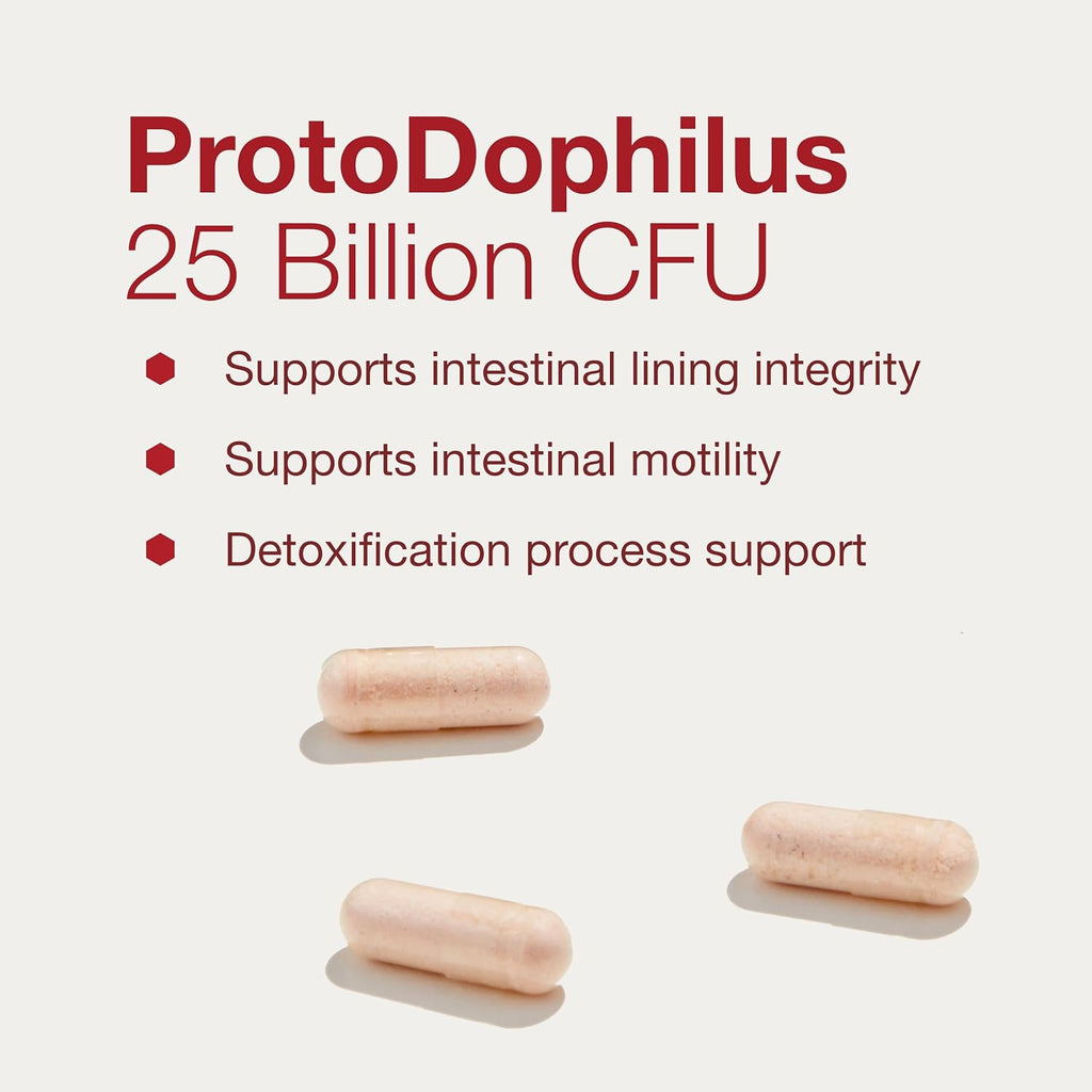 PROTOCOL FOR LIFE BALANCE Proto Dophilus 25 Billion 10 Strains - Support Digestive Gut Health Immune System & Detox - Dairy, Wheat, Soy & Gluten Free - Vegan & Nut Free - 50 Veg Capsules