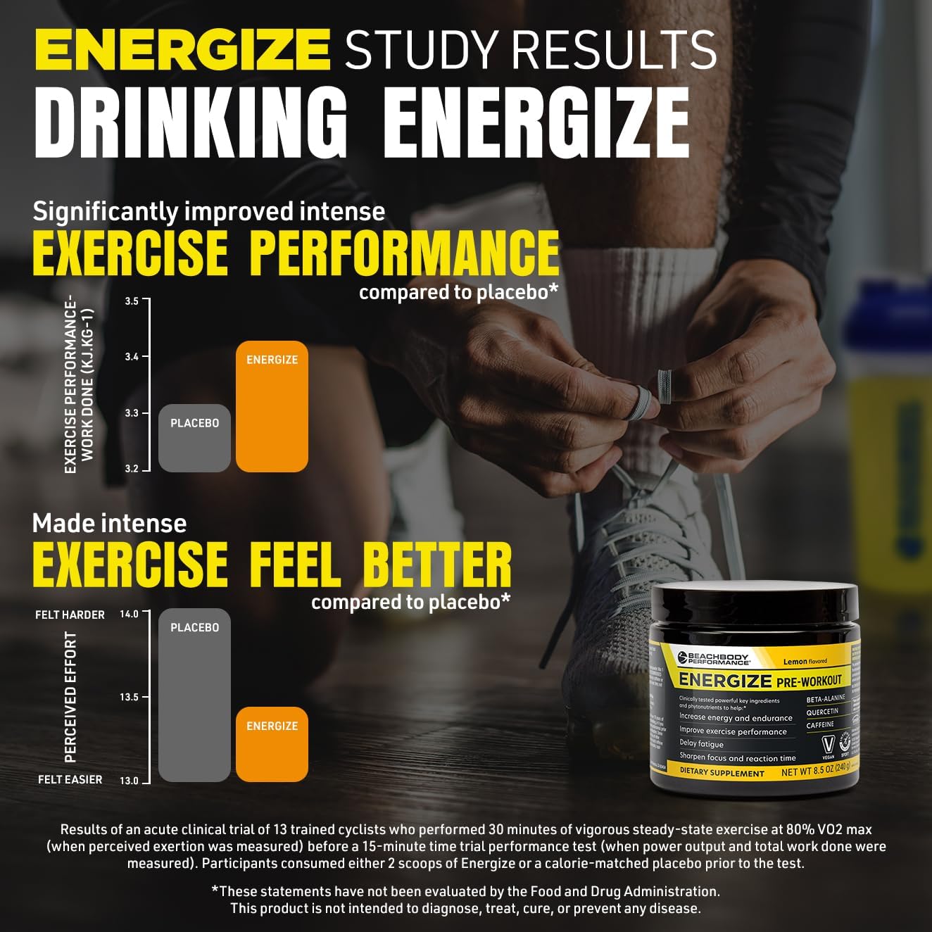 BODi Energize Pre Workout Powder - Beta-Alanine, Quercetin & Low-Dose Caffeine Formula for Enhanced Energy & Focus, Increase Energy & Endurance Supplement, Lemon Flavored, 40 Servings