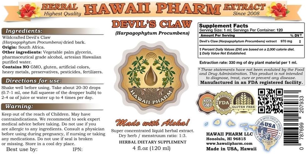 Devil's Claw (Harpagophytum Procumbens) Liquid Extract 4 oz