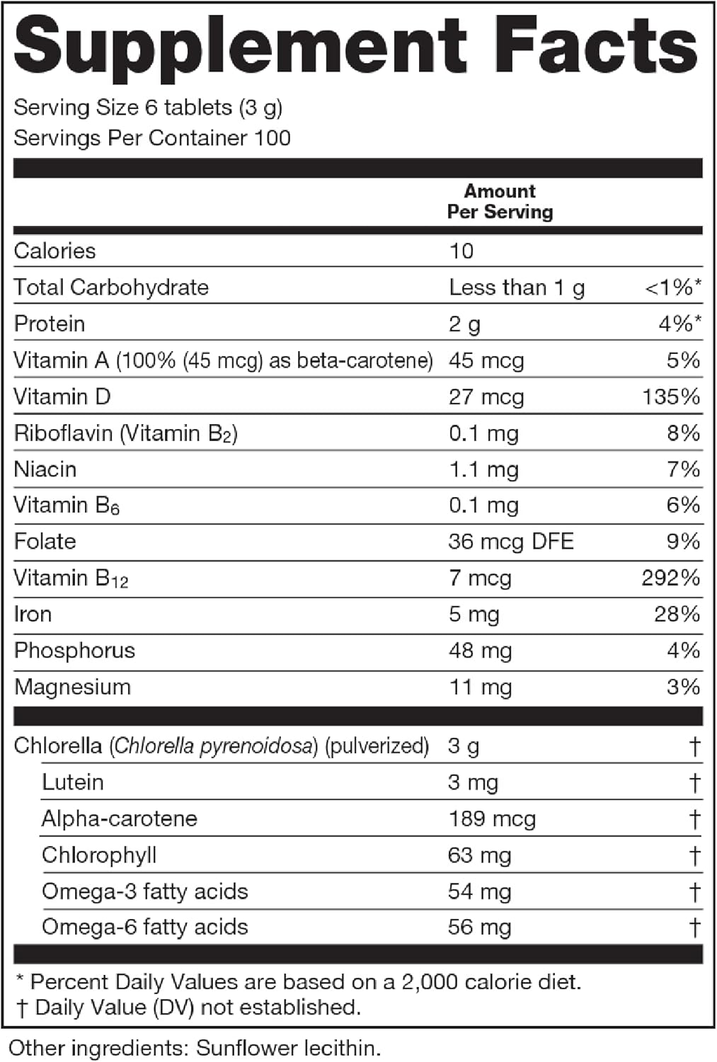 Sun Chlorella 500mg Whole Body Wellness Green Algae Superfood Supplement - Immune Defense, Gut Health, Natural Purification, Energy Boost - Chlorophyll, B12, Iron, Protein - Non-GMO - 600 Tablets