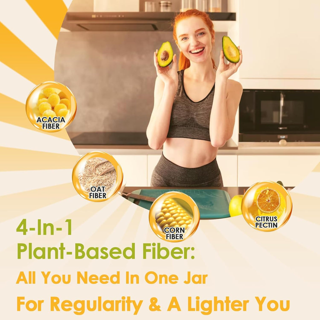 ZEBORA Fiber Supplement Powder, Soluble Prebiotic Fiber Powder Unflavored with Acacia for Digestive Health, Regularity and Hunger Control No Sugar Added, No Grit, Gluten Free, 70 Servings