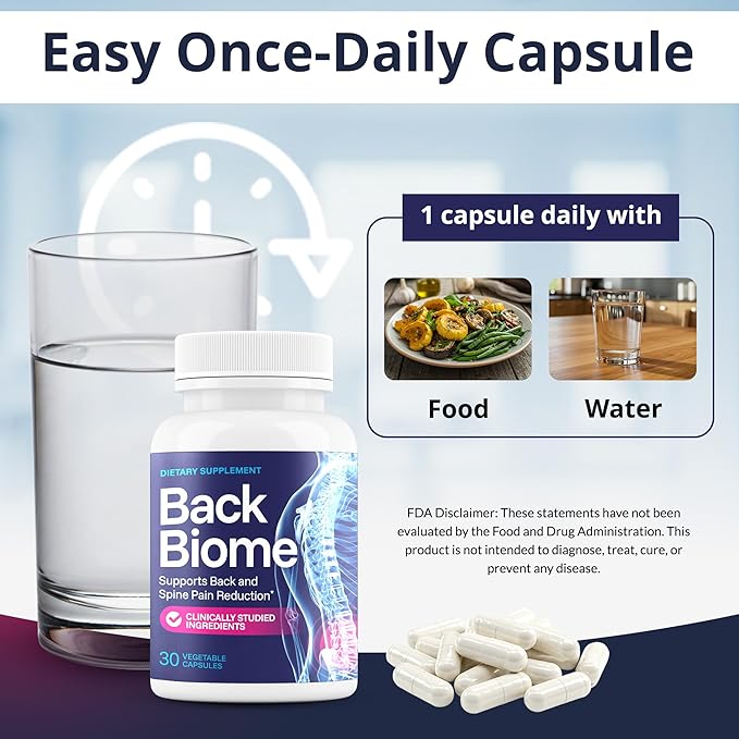 – Advanced 7-Strain Probiotic Formula for Gut & Back Health – Supports Digestive Balance, Reduces Inflammation, Promotes Spinal Comfort – Non-GMO, Vegan, 30 Capsules