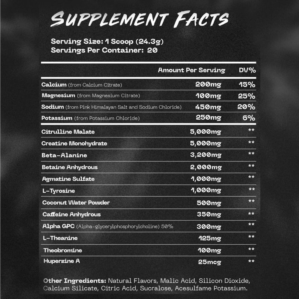 Pre Workout Supplement - Fitness Supplements, Workout Supplements - Energy Supplement for Men and Women - 350 mg Caffeine - Green Grizzly