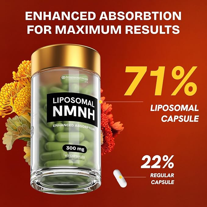 Liposomal NMNH Supplement 300mg – Boosts NAD Anti-Aging, Energy & Focus – NMM Capsules Alternative to for Cellular Vitality – Third-Party Tested, 240 Vegan Capsules | 4 Packs