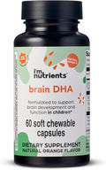 I’m Nutrients Brain DHA | Algae Omega 3 Supplement for Kids | Supports Brain Development | Promotes Healthy Eye Function | Naturally Flavored | 60 Chewable Soft Gelatin Capsules
