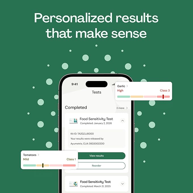 Everlywell Food Sensitivity Test - Learn How Your Body Responds to 96 Different Foods - at-Home Collection Kit - CLIA-Certified Labs - Ages 18 Plus