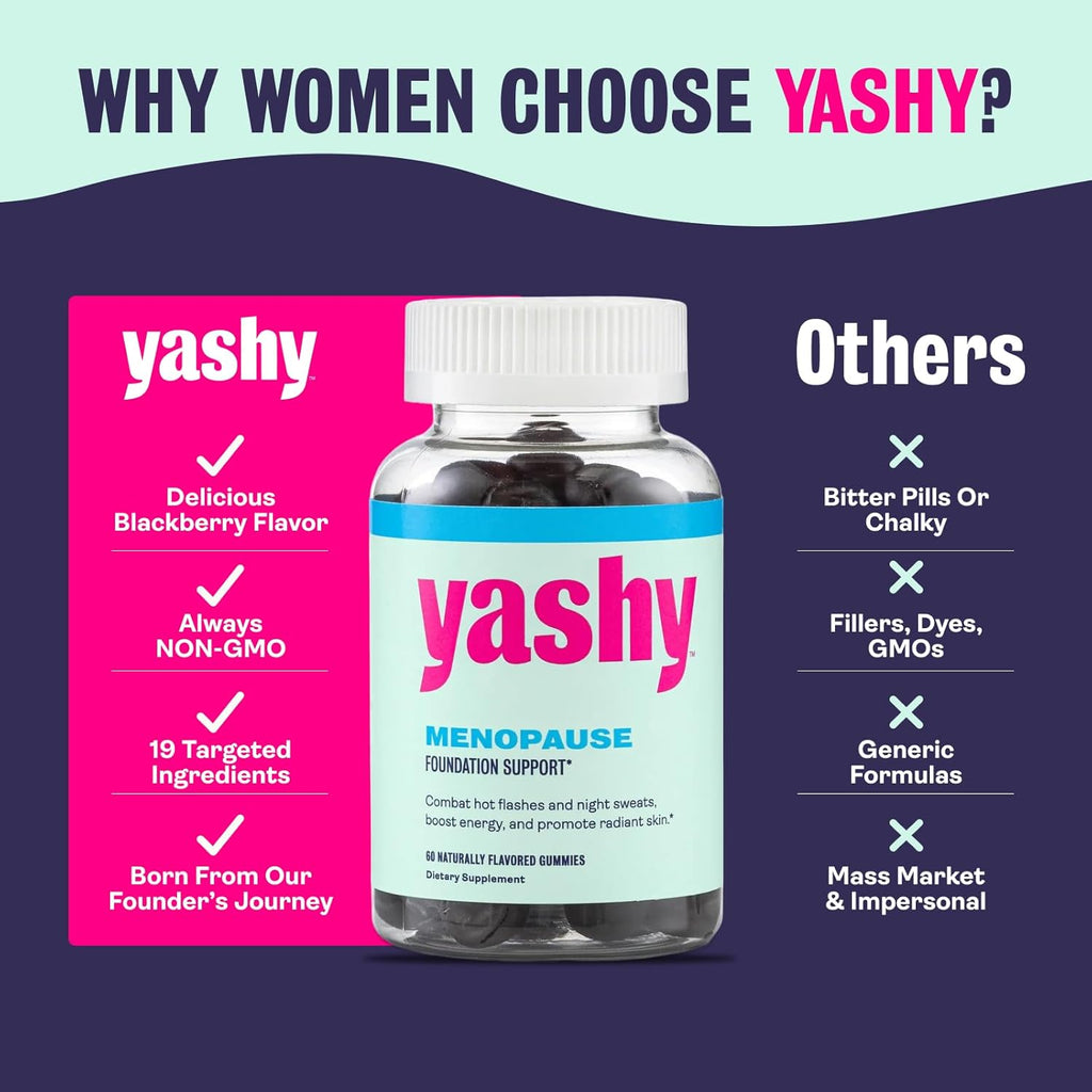 Menopause Relief Gummies | Black Cohosh | Hormonal Balance & Symptom Support from Hot Flashes Night Sweats Mood Swings Low Energy Perimenopause | Delicious BlackBerry Flavor | 1 Month Supply
