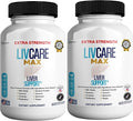 Livcare Max Liver Support Supplement, Extra Strength, 60 Veggie Capsules, 30 Day Supply with Milk Thistle, Beetroot, Artichoke (2)