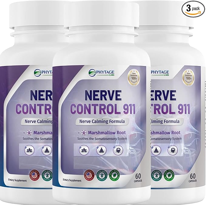 Nerve Control 911 - Natural Plant Based Nerve Health Supplement - 3 Pack