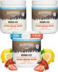 ROUNDHOUSE PROVISION Morning Kick, Zero Sugar Greens Superfood Powder Supplement with Ashwagandha, Collagen, Probiotics, Debloat Drink, (3 Pack, Strawberry Lemonade) by Chuck Norris