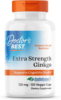 Doctor's Best Extra Strength Ginkgo, Non-GMO, Gluten Free, Vegan, Soy Free, Promotes Mental Function and Memory, 120 mg, 120 Count (Pack of 1)
