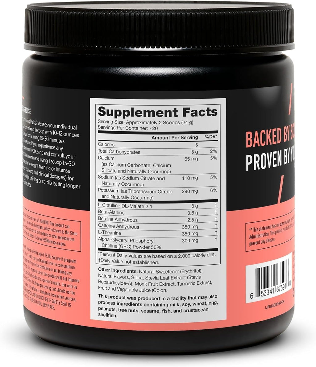 LEGION- All Natural Nitric Oxide Preworkout Drink to Boost Energy, Creatine Free, Naturally Sweetened, Beta Alanine, Citrulline, Alpha GPC (Blood Orange)