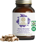 PURE SYNERGY Stress Remedy | Soothing Supplement with Ashwagandha | Organic Adaptogen Support from Rhodiola, Lemon Balm, and Holy Basil | for Stress Relief, Adrenal Health, and Mood (60 Capsules)