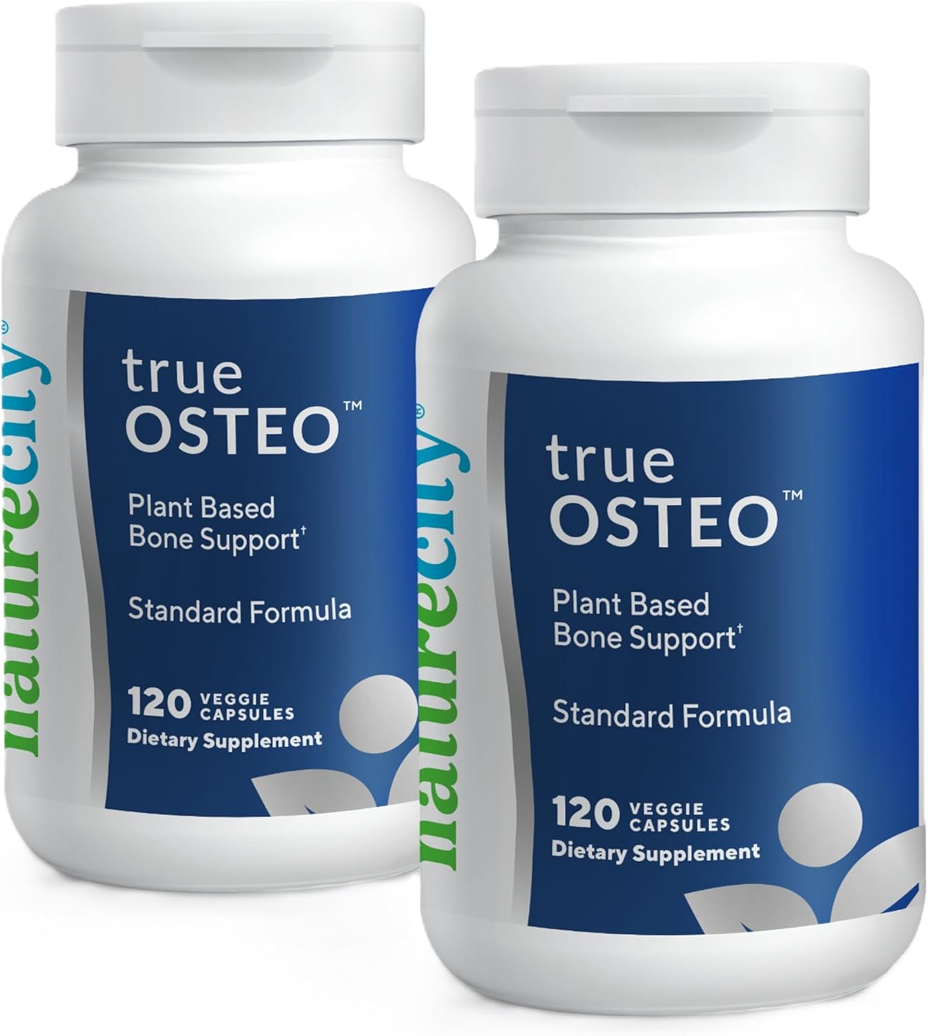 NatureCity True-Osteo Plant-Based Supplement for Bone Strength | AlgaeCal Calcium & Magnesium, Plant-Based Vitamin D3, Vitamin K2, Silicon| Gentle on Stomach (240 Capsules)