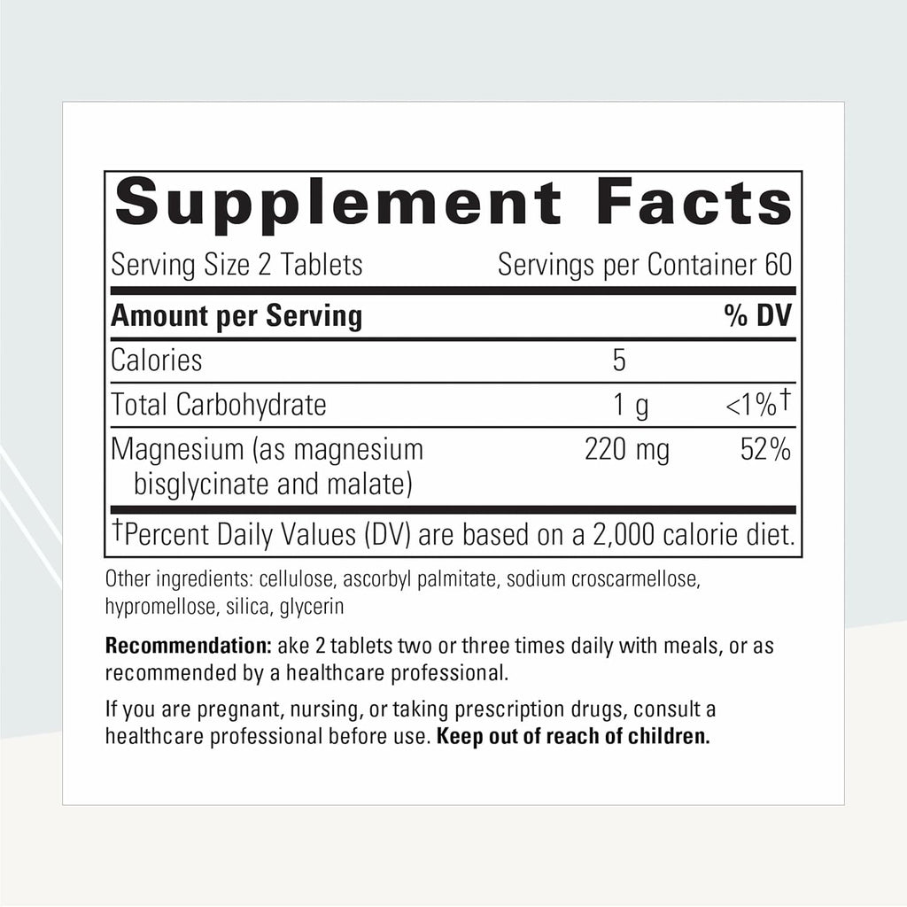 Integrative Therapeutics Magnesium Glycinate Plus - Brain Function Support Supplement for Adults* - Supports Heart and Muscular Function* - Dairy-Free & Gluten-Free - 120 Count (60 Servings)
