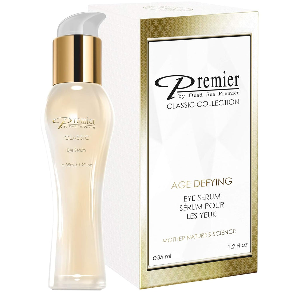 Premier Dead Sea Classic Eye Serum, Hypoallergenic, Age defying, Helps minimize wrinkles, Dark circles, Sagging skin, Reduce bags, with vitamins A & E 1.2 fl.oz