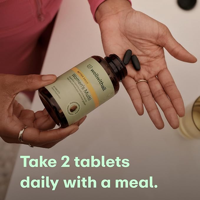 Women’s Multivitamin | Daily Supplement with Essential Vitamins, Minerals & Iron | Supports Immunity, Heart Health, Bone Health, Energy & Mood | Major Allergen - Free | 60 Tablets