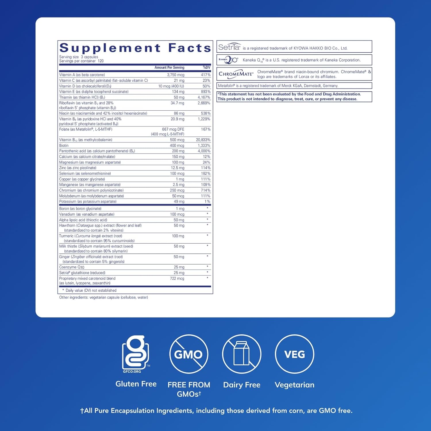 Pure Encapsulations UltraNutrient - Minerals & Multivitamins - Supports Liver & Heart Health* - Supplement for Antioxidants - with Vitamin C, CoQ10 & More - Gluten Free - 360 Capsules