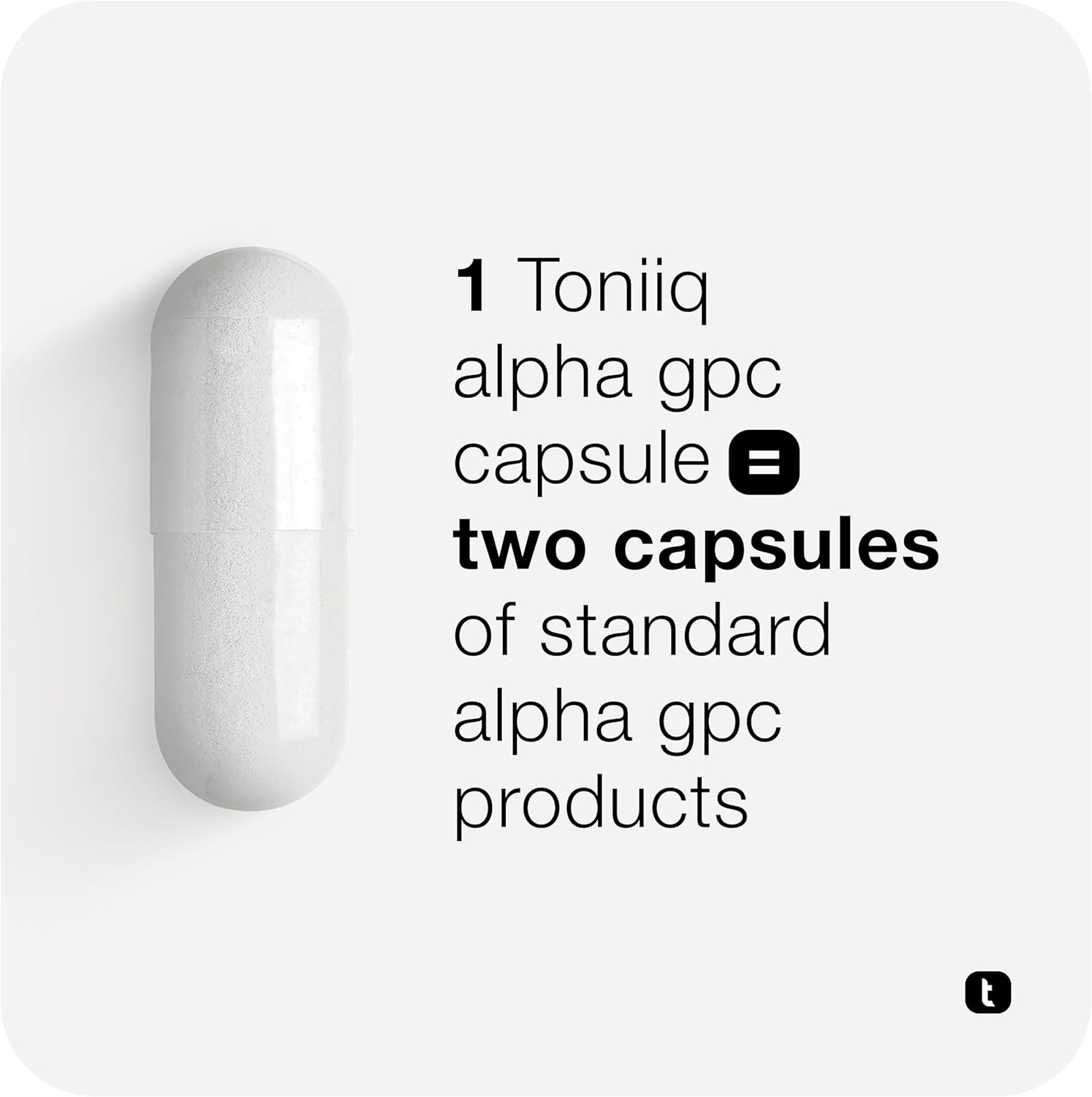 Toniiq Ultra High Purity Alpha GPC Capsules - 600mg Concentrated Formula - 90%+ Highly Purified and Bioavailable Nootropic - 120 Capsules Alpha GPC Supplement