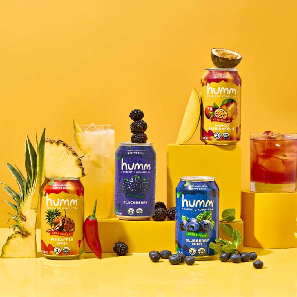 Humm Kombucha Mango Passionfruit, Organic, Vegan & GMO Free (24 Pack)