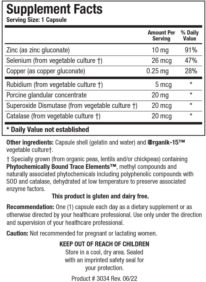 Biotics Research GTA Forte II™ Selenium Supplement with Zinc, Copper, Porcine Glandular & Rubidium, Endocrine Glands Support, Optimal Hormonal Balance, Phytochemically Bound Trace Elements 90 Capsules