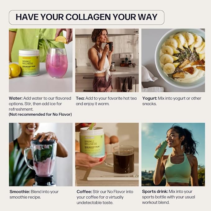 Sparkle Wellness VERISOL Bioactive Hydrolyzed Collagen Peptides | Collagen Powder Supplement with Vitamin C for Skin, Hair & Nail Health | Skin Boost (No Flavor) [30-Serves]
