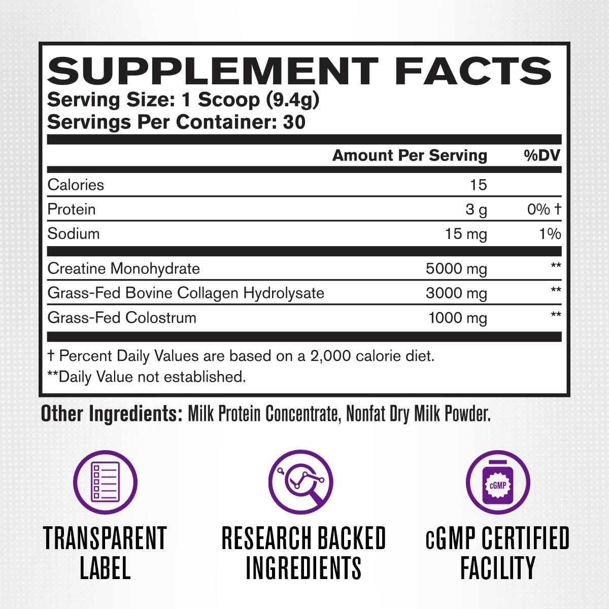 Jacked Factory Creatine for Women - Creatine Monohydrate with Collagen + Colostrum to Support Workout Performance, Lean Muscle Growth, Healthy Hair, Skin, & Nails - 30 Servings, Unflavored