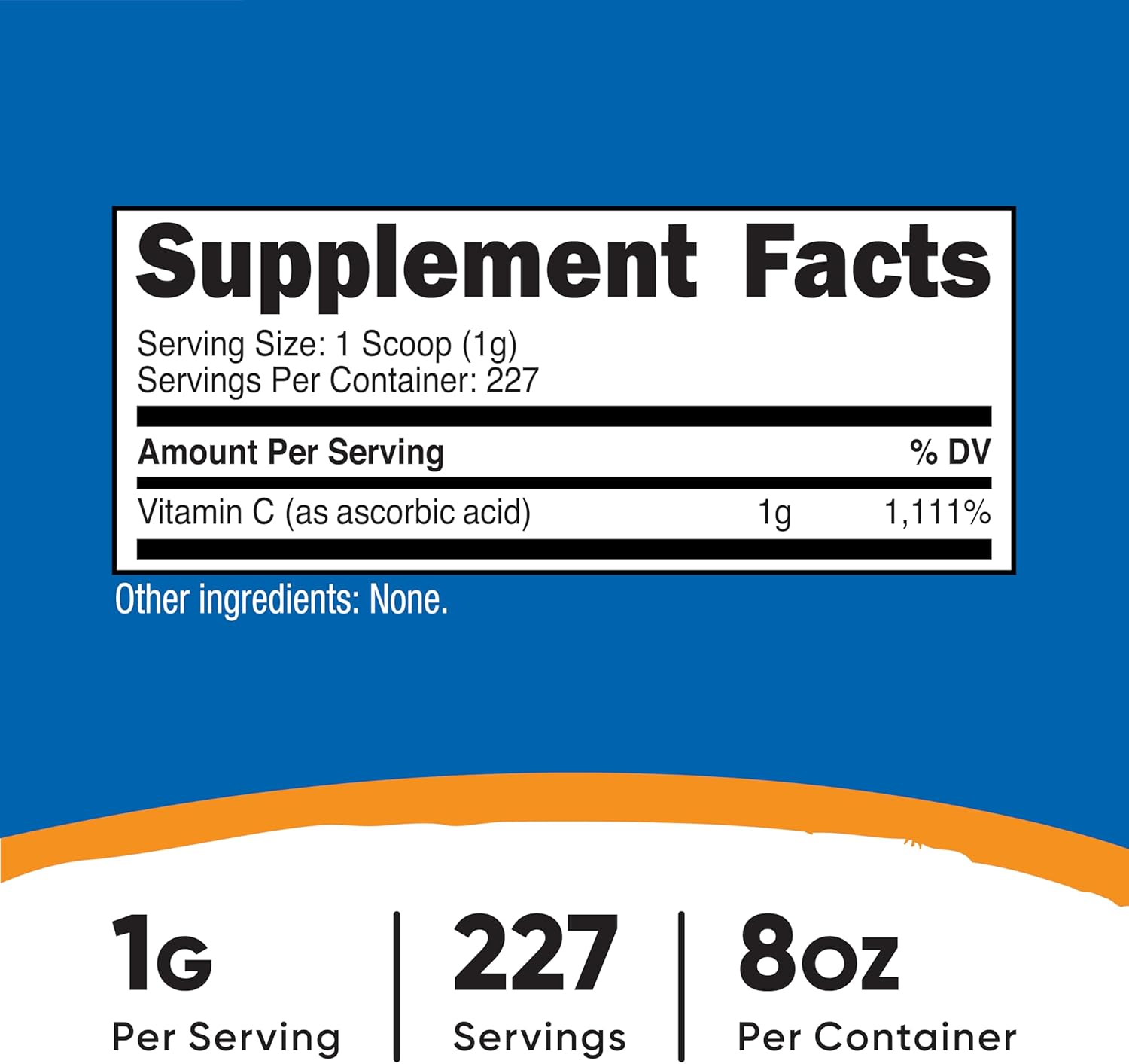 Nutricost Ascorbic Acid Powder (Vitamin C) 0.5 LBS (8 Ounce)
