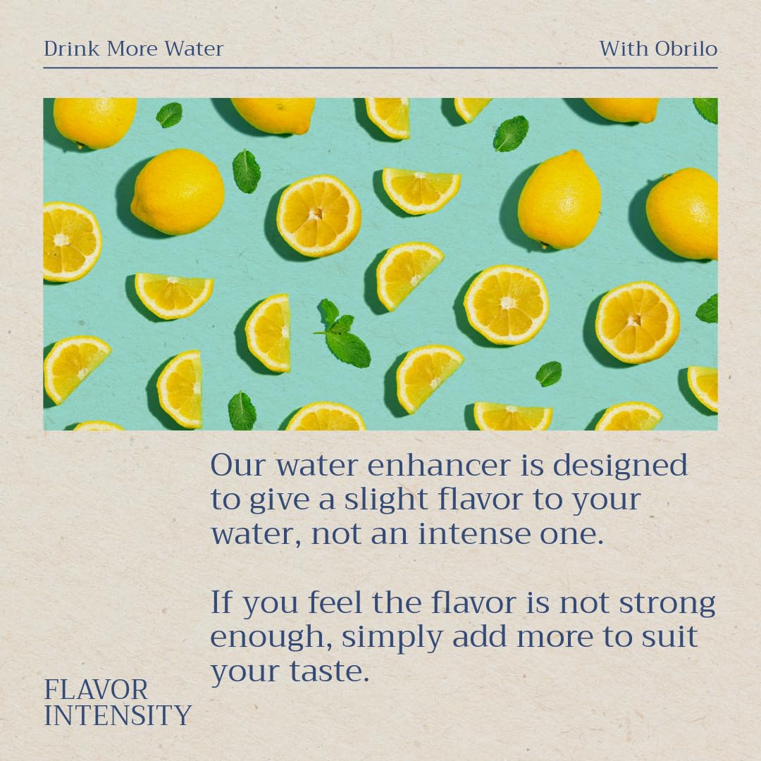 Obrilo Water Enhancer Liquid Flavoring Drops - ZERO Sugar/Calorie, Dye Free, Naturally Flavored Drink Syrup, 2.0 fl oz x 5 Bottles for Kids & Adults (Mango Grapefruit)