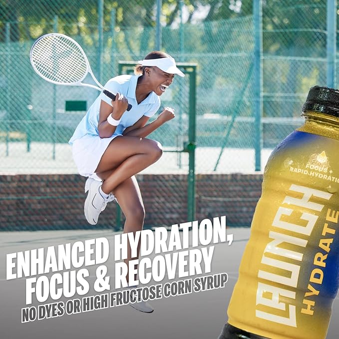 Sports Drink: Tropical Flavor - 16.9 Oz (12 Pack), Energy Drink + Hydration, Real Cane Sugar, Electrolytes, Cognizin for Focus, Vitamin B12 Energy Boost, L-Glutamine Hydration Formula, No Artificial Sweeteners, Colors, or High Fructose Corn Syrup – Tru...