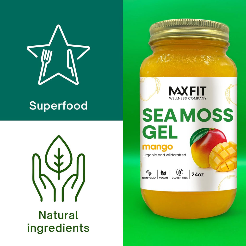 Sea Moss Gel Organic Raw (Bundles) Various Flavors Wildсrafted Gold Sea Moss Gel | 92 Vitamins and Minerals | Pure Raw+Non-GMO | Vegan Superfood (3-Pack, Pineapple, Mango and Strawberry)