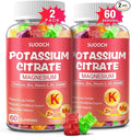 2 Pack Potassium Citrate Gummies 120 Count, 1200mg Potassium Supplement, Potassium Gummies for Women & Men, Chewable Potassium Magnesium Zinc Supplement, Support Leg Cramps & Muscle Health