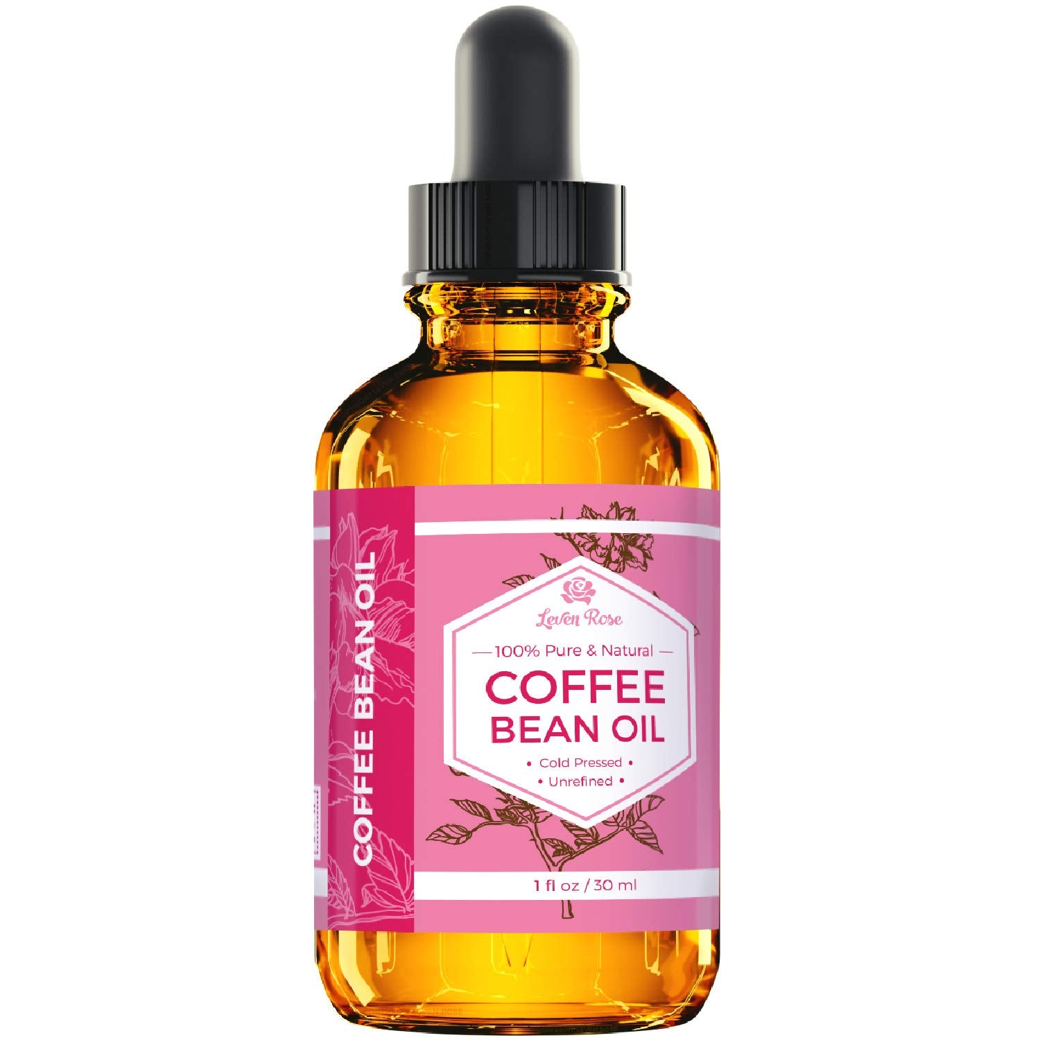 Leven Rose Coffee Bean Oil 1 oz - 100% Natural Cold Pressed Oil for Skin and Hair