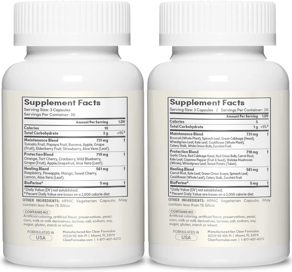 Daily Fruit and Veggies Supplement for Adults - Super Fruits and Vegetables Supplement with 37 Different Super Foods for Overall Health Wellness and Immune Support - Non-GMO and Vegan (30 Servings)