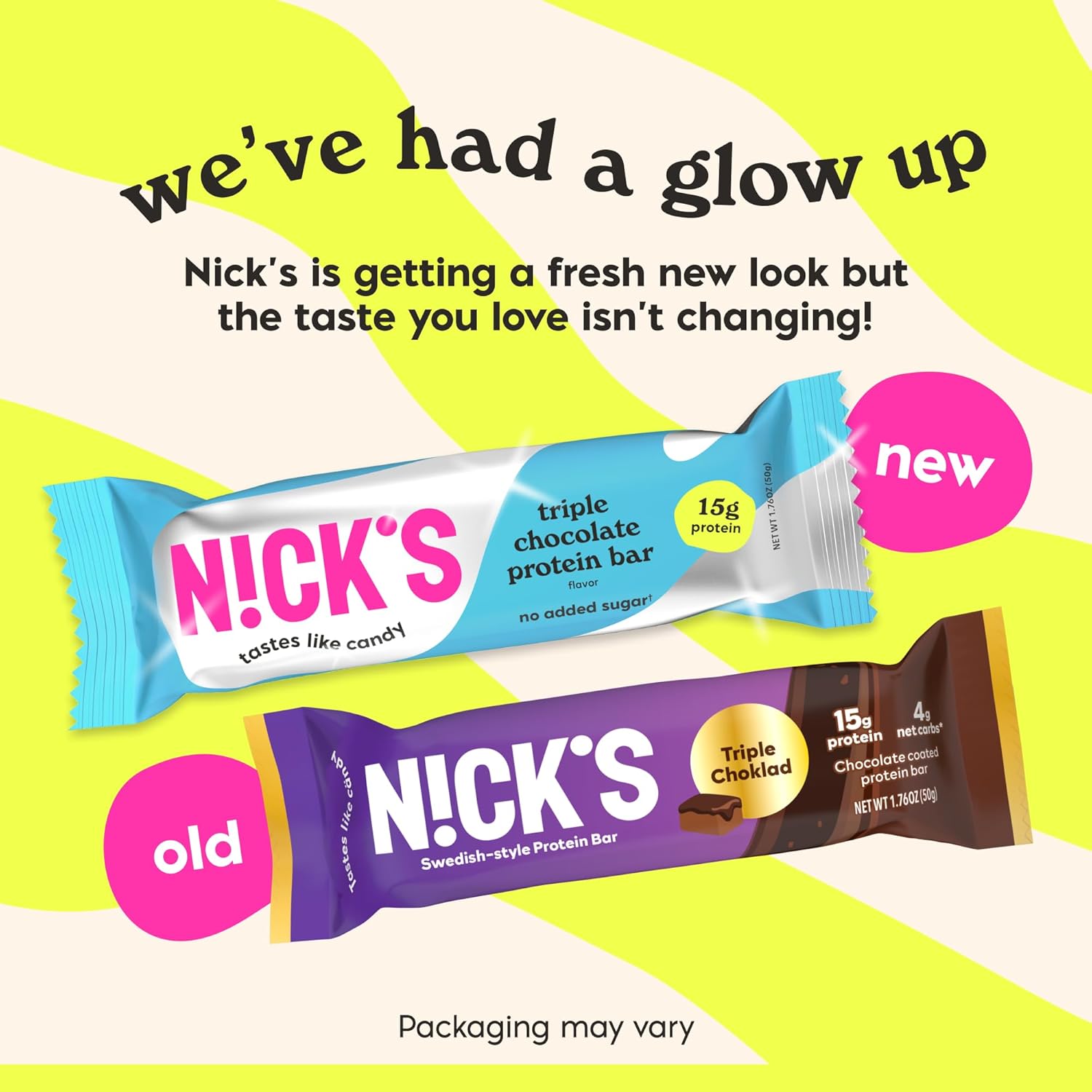 Nick’s Triple Chocolate Protein Bars – 12-Count Box | High Protein, Low Calories, Low Carbs, Keto Friendly, No Added Sugar