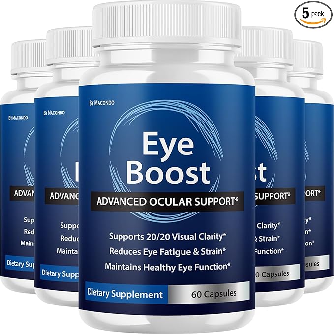 (5 Pack) EyeBoost Capsules - Official Eye Boost Advanced Formula Supplement Support - Maximum Strength, All Natural Vitamins for Overall Health & Wellness - 300 Capsules for 5 Months