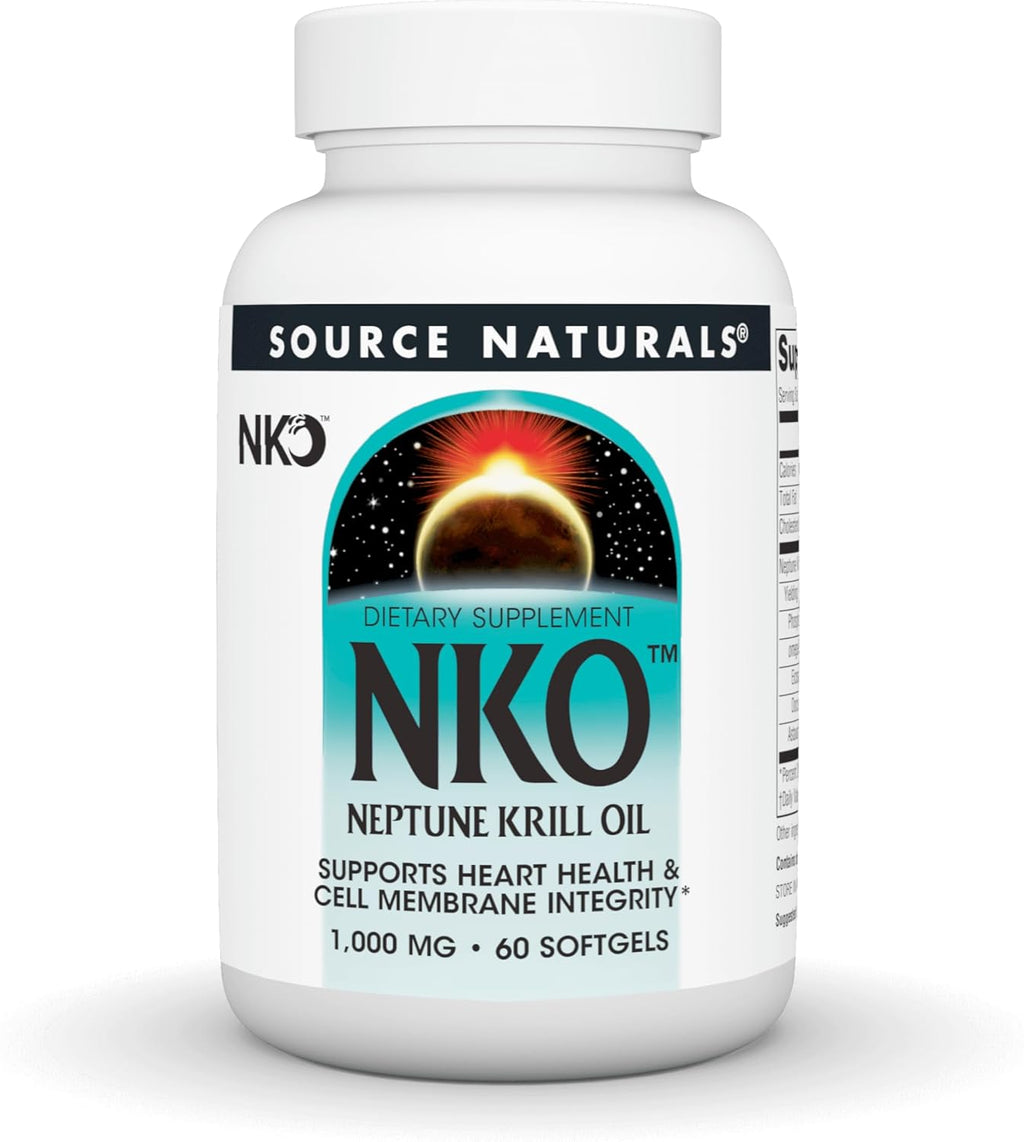 Source Naturals NKO Neptune Krill Oil, Supports Heart Health and Cell Membrane Integrity*, 1,000 mg - 60 SoftGels