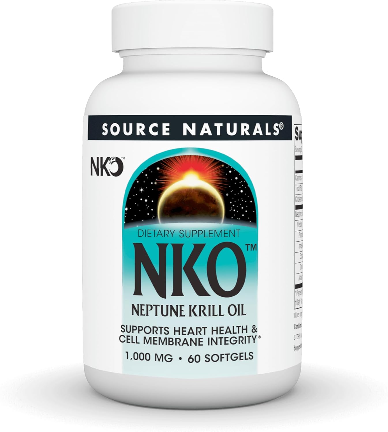 Source Naturals NKO Neptune Krill Oil, Supports Heart Health and Cell Membrane Integrity*, 1,000 mg - 60 SoftGels