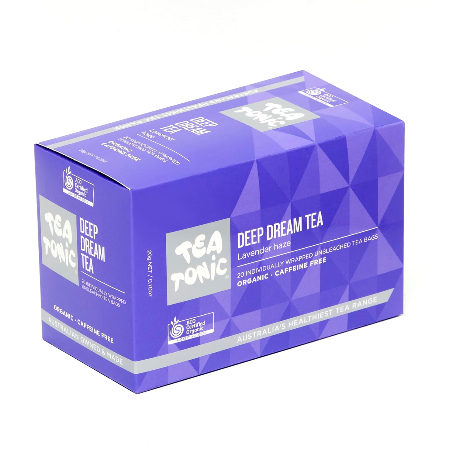Tea Tonic Deep Dream Tea Bags – Calming Herbal Tea with Lavender, Passionflower & Butterfly Pea, 20 Count | Caffeine-Free Relaxation Tea for Evening & Bedtime