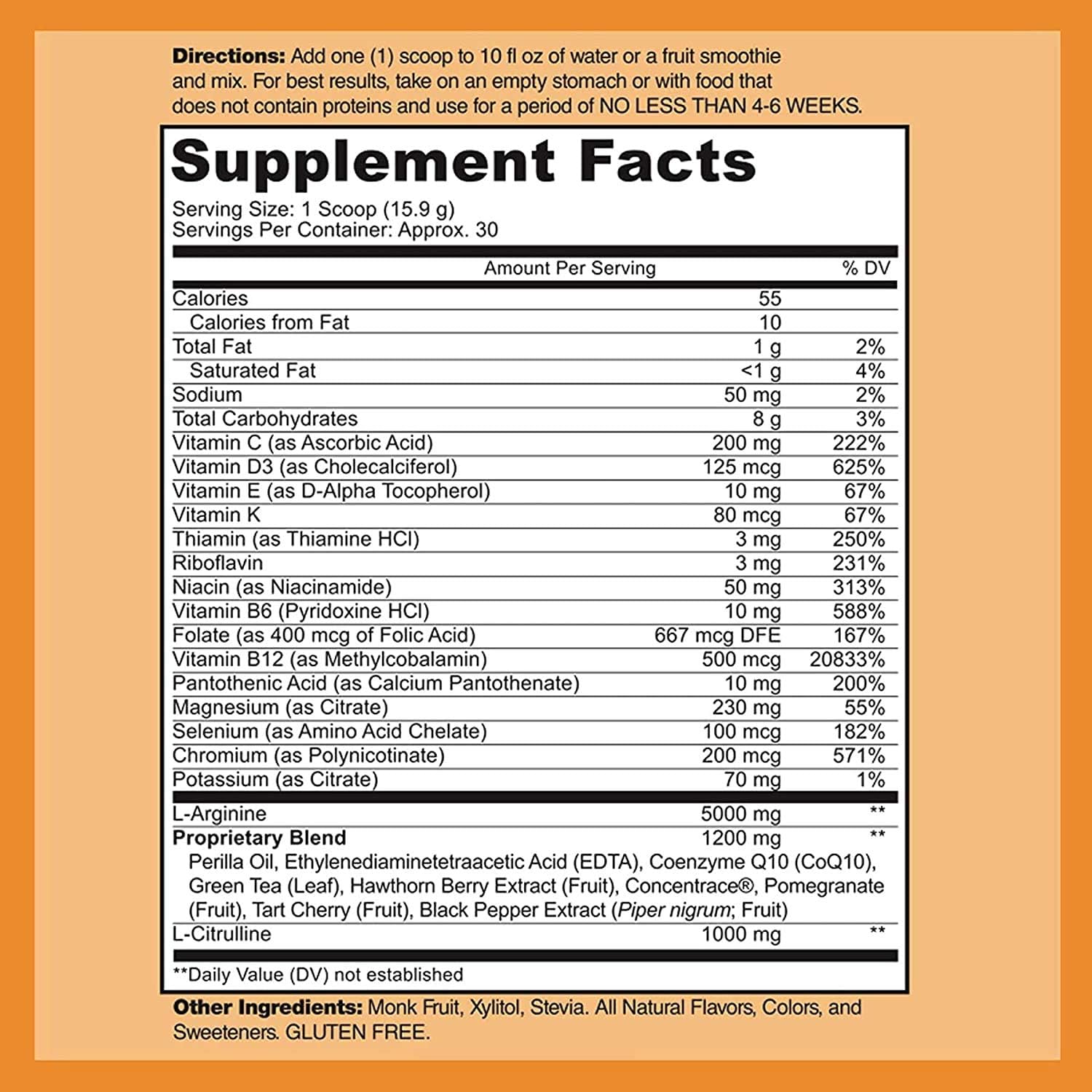 DOCTOR RECOMMENDED SUPPLEMENTS Cardio Heart Health Powder – L-Arginine Supplement 5000mg & L-Citrulline 1000mg, Tart Cherry Flavor (Pack of 2-16.82 oz / 33.64 oz)
