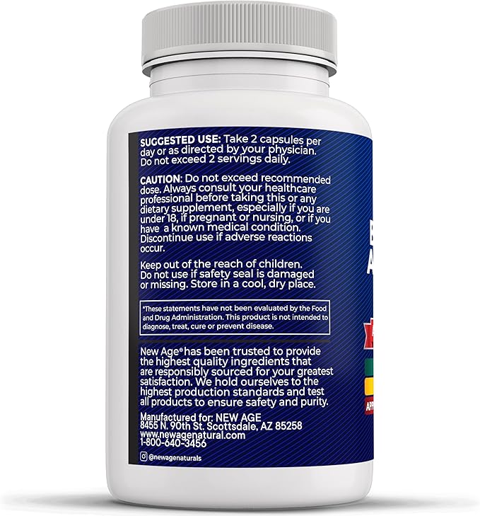 NEW AGE Sea Moss Capsules, Black Seed Oil Ashwagandha Turmeric Bladderwrack Burdock - with Manuka, Honey Dandelion, ACV Black Pepper Gluten Free