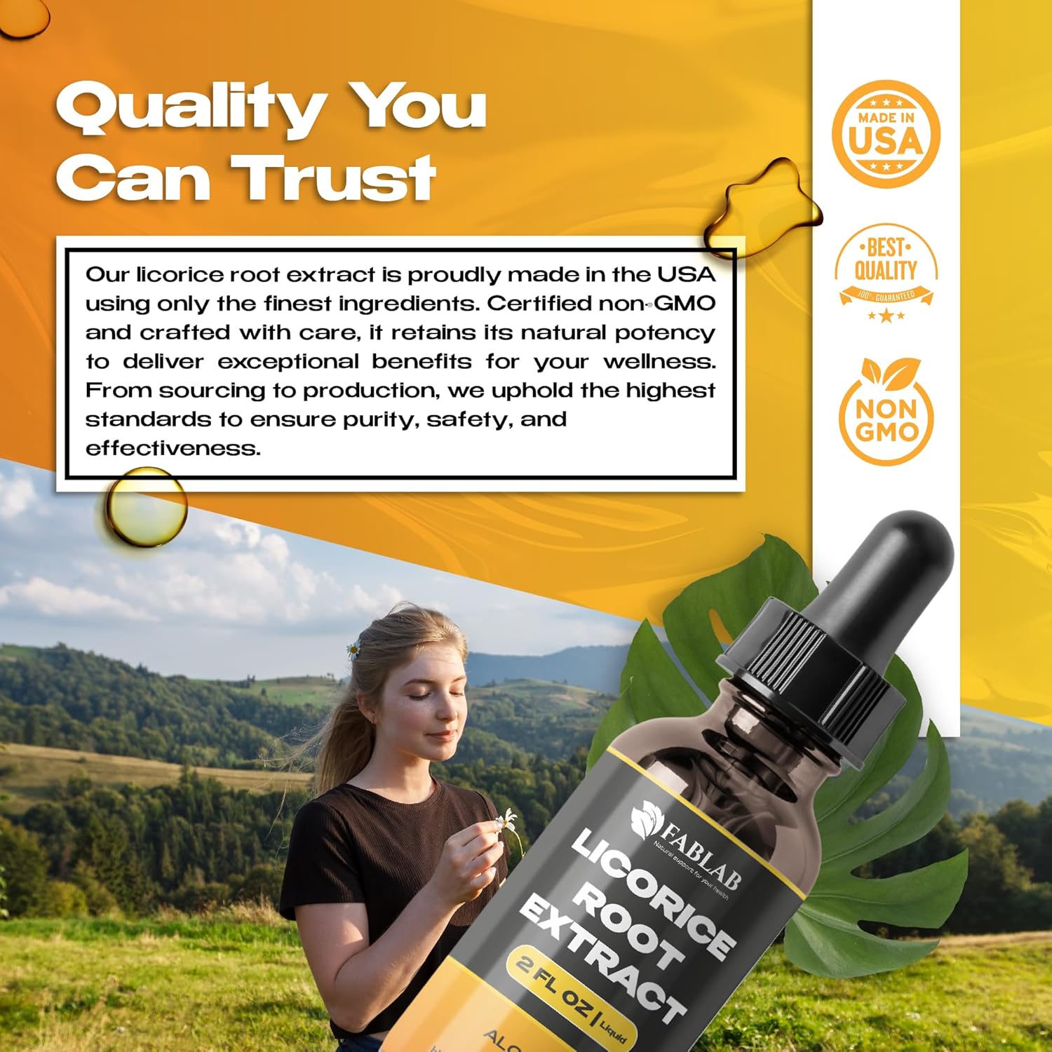 FabLab Licorice Root Extract - Herbal Immune Support- Glycyrrhiza Glabra Supplement for Digestion Restore Respiratory Health Fatigue -Non-GMO (2)